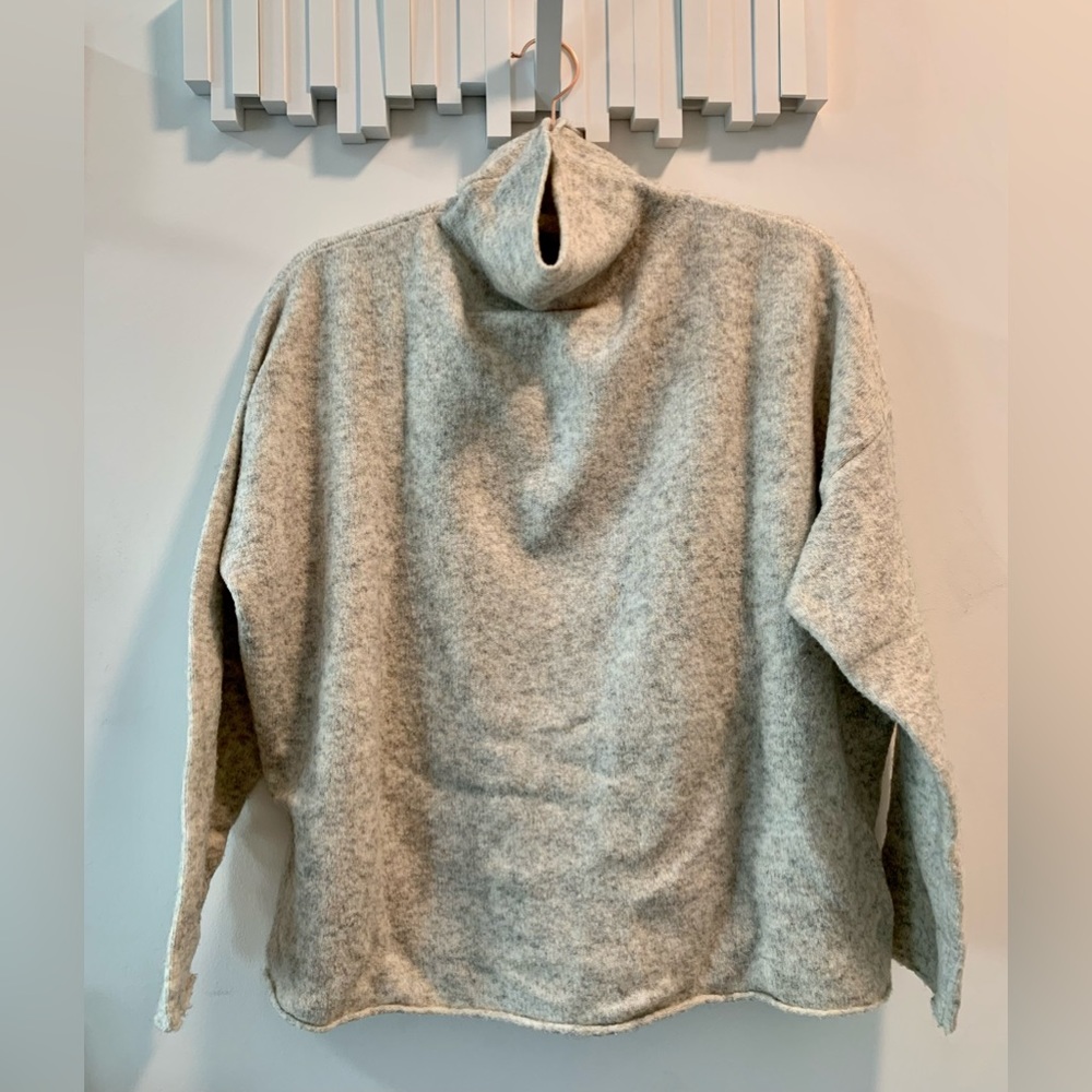 French Connection - High-Neck Sweater in Light Oatmeal and Size Medium